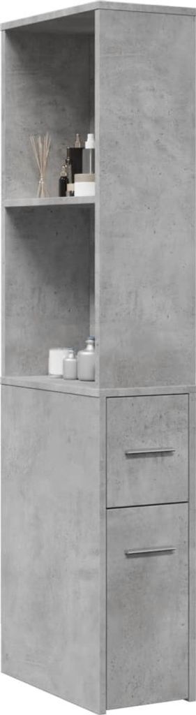 Maison Exclusive - Badschrank Schmal mit Rollen Betongrau Holzwerkstoff