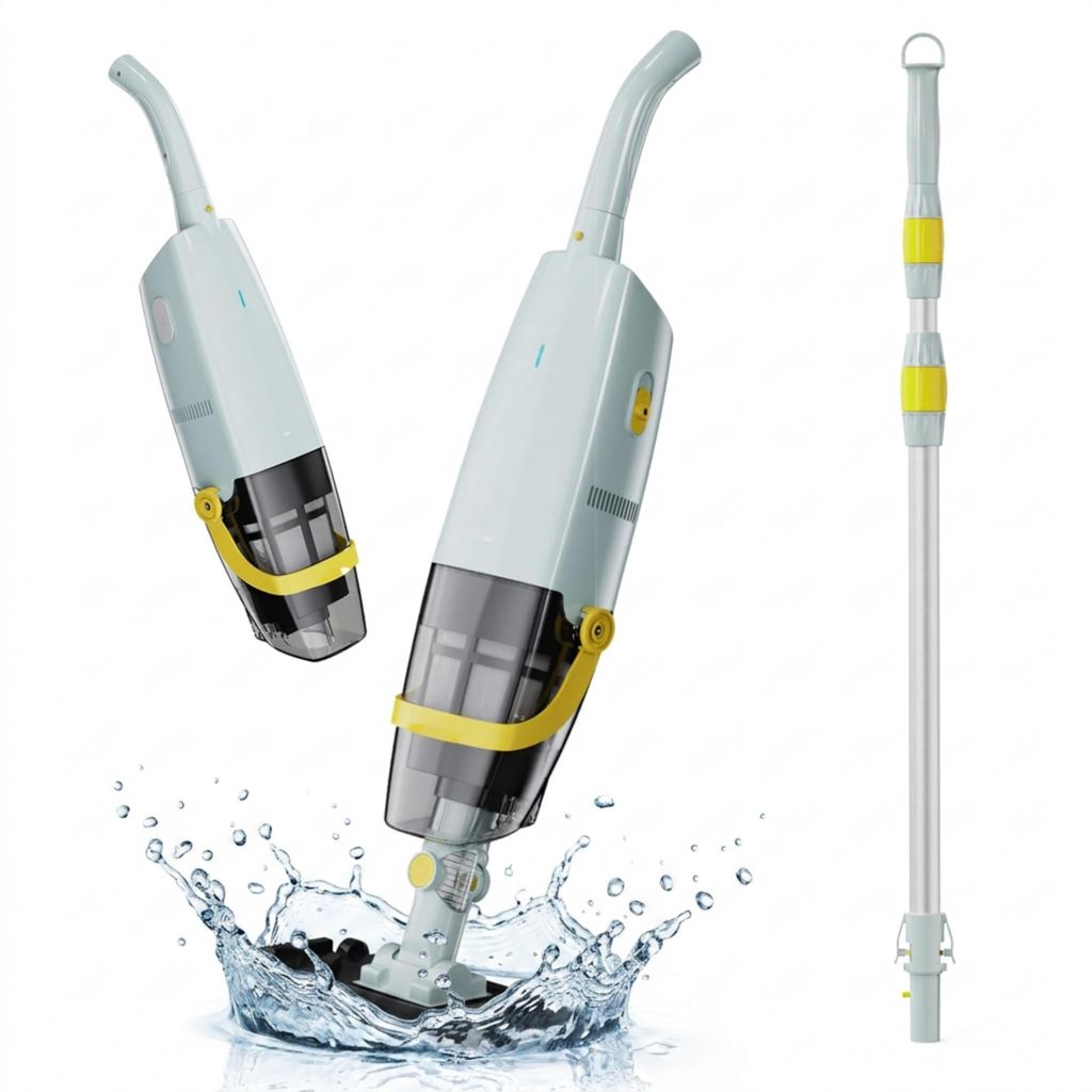 Poolroboter Poolbodensauger S1 Akku Poolsauger Pool Bodensauger Kabellos 51,5L/Min Bodenbürste Staubbürste, 60min Elektrischer Poolreiniger Hands...