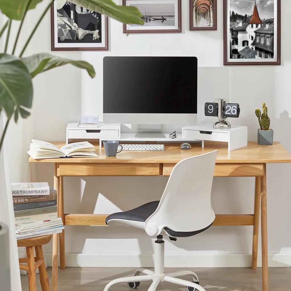 Réhausseur de Bureau Design pour Double Écran et Rangement de Matériel - 2