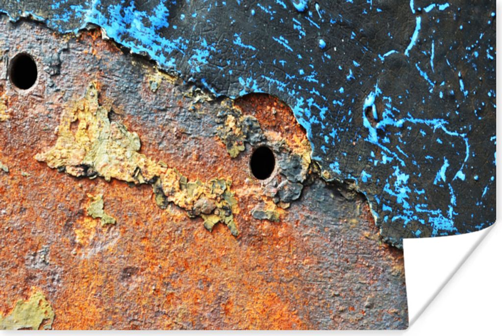 MuchoWow Poster Rost - Retro - Metall 90x60 cm - Schlafzimmer