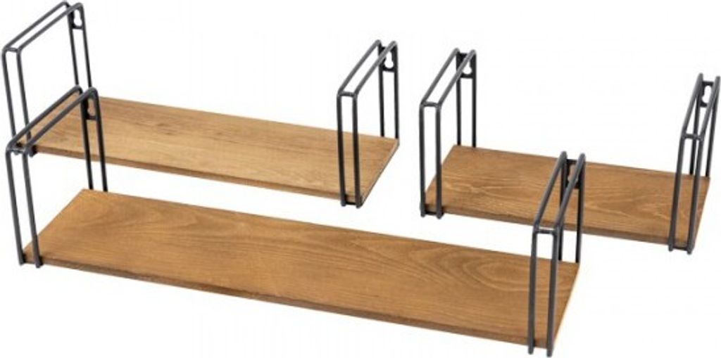 Velano - Loft Wandregal Komplettset Metallregal Hängeregal Produktbild 