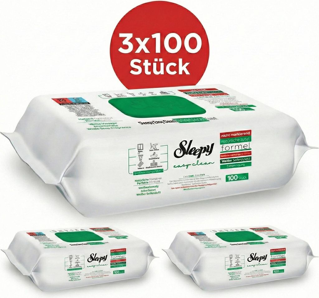 Sleepy Oberflächenreinigungstücher White Soap 3x100 Immagine del prodotto 