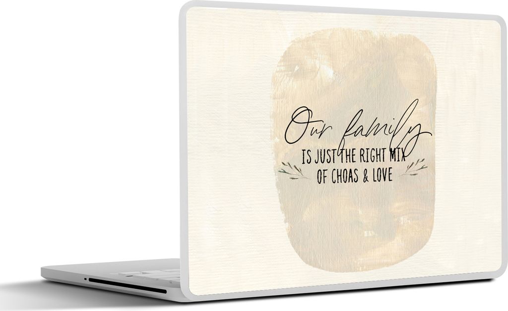 MuchoWow Laptop Aufkleber Sticker Cover Familie - Haushalt - Zitate 40x30 cm - Laptop Dekoration - Selbstklebend