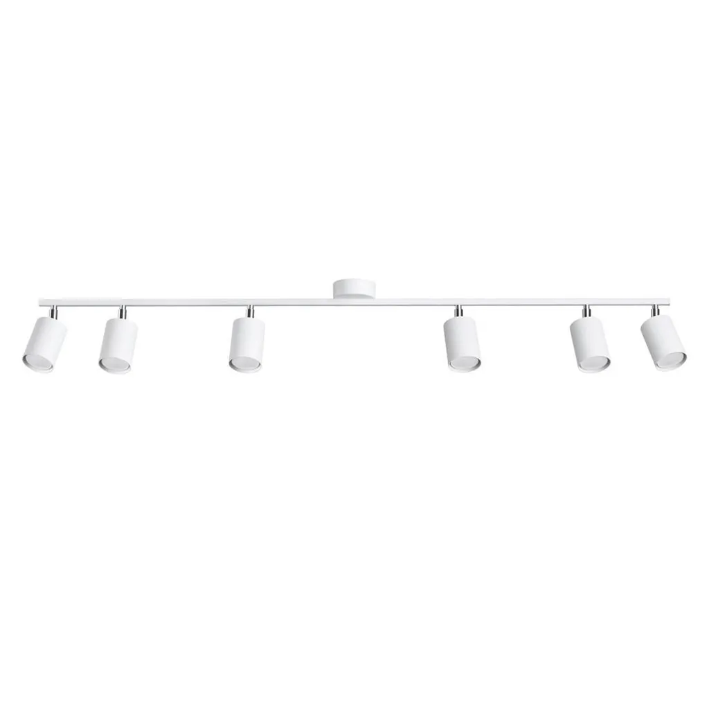Grand plafonnier de salon 6 spots blanc LEMMI Sollux 135x24x20cm