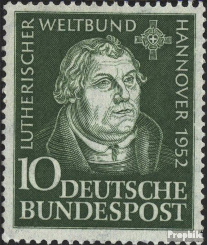 Briefmarken BRD (BR.Deutschland) 1952 Mi 149 (kompl.Ausg.) gestempelt Tagung des Lutherischen Weltbundes