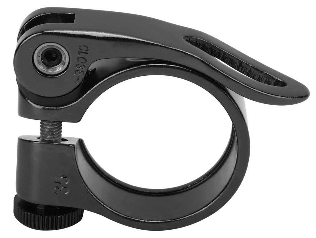34,9 mm langlebige Fahrrad-Schnellspanner-Sattelstützenklemme aus Aluminiumlegierung, schwarz