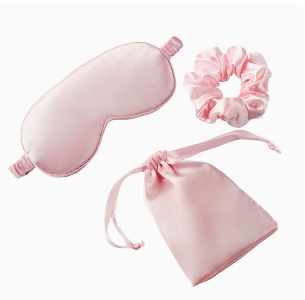 Augenmaske, Schlafmaske Reise Schlafabdeckung mit Haarband Rosa