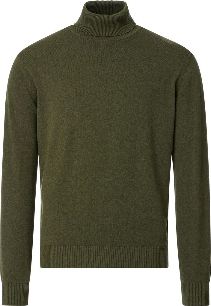 REDMOND Casual Herren Pullover Langarm Rollkragen Olivgrün S