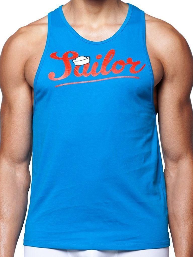 2Eros Anchor Singlet Tank Top Blue L
