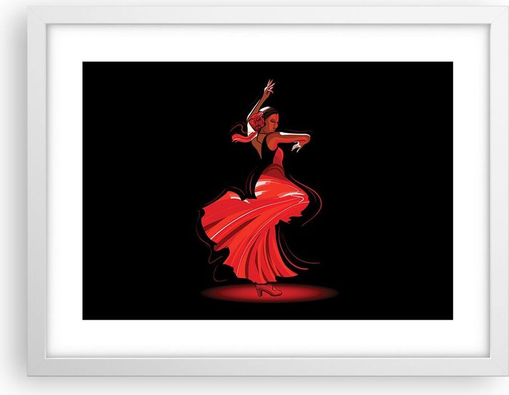 Gerahmtes Poster - Weißer Rahmen - Tanz Tänzer - 40x30 cm - Produktbild 