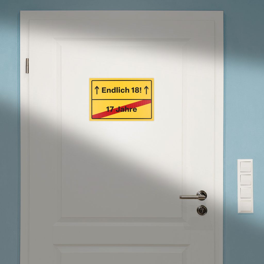 Twizler Geburtstagskarte Zum 18. – Mit Straßenschild-Motiv, Inkl. Rotem Umschlag, Aus UK