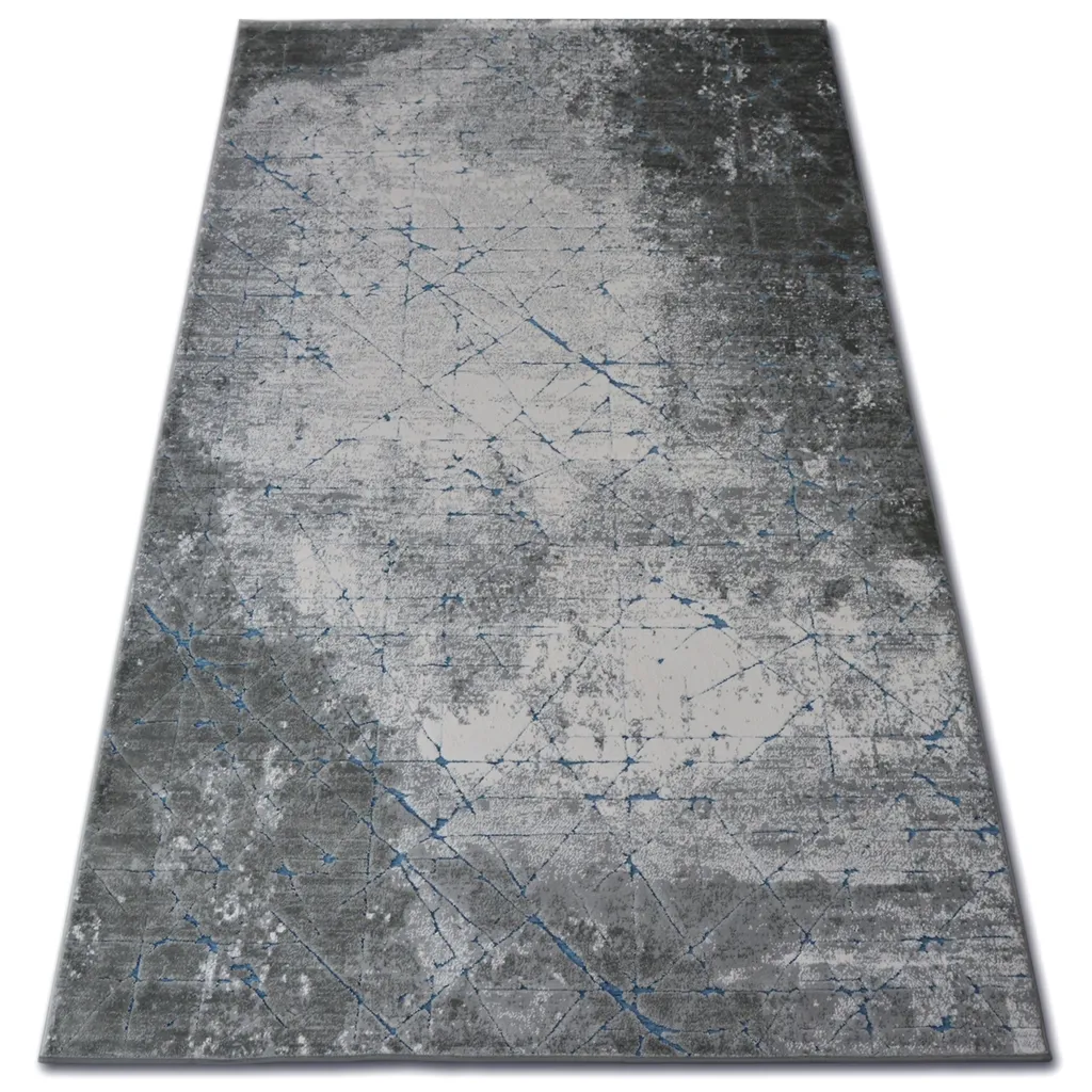 Tapis de chambre YAZZ 6076 BÉTON bleu gris 80x150 cm confort et design
