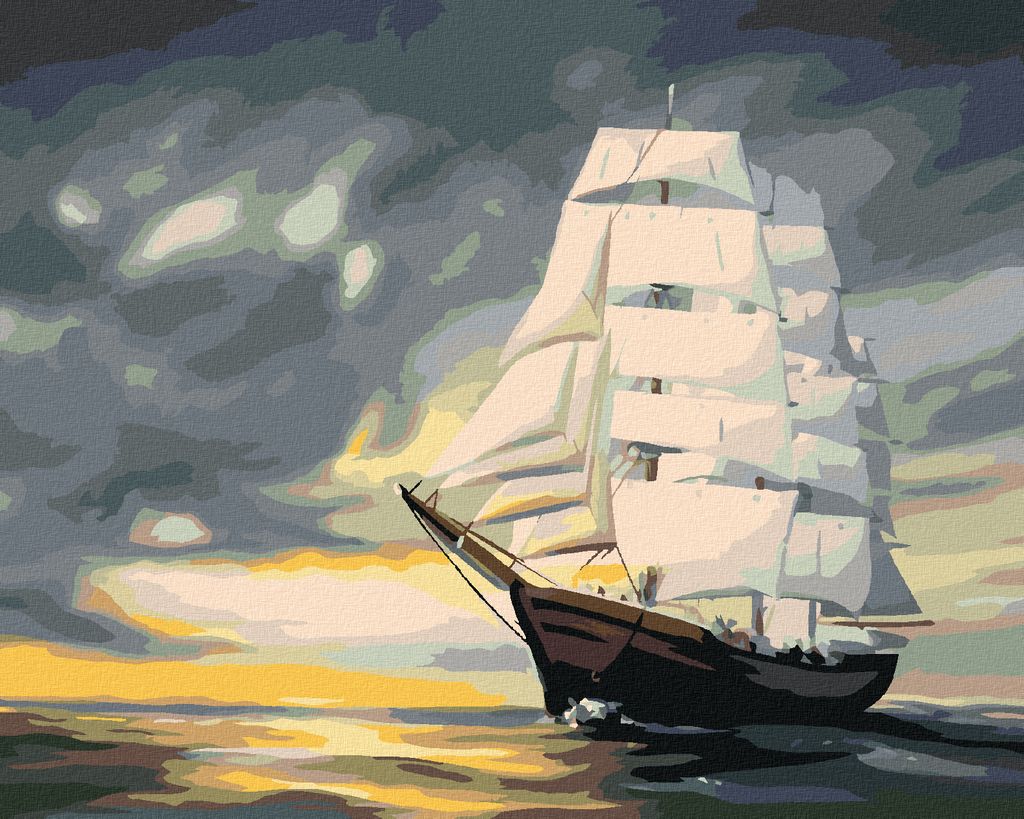 Zuty - Malen nach Zahlen - SCHWIMMENDES BOOT (D. RUSTY RUST), 40x50 cm, ohne Keilrahmen
