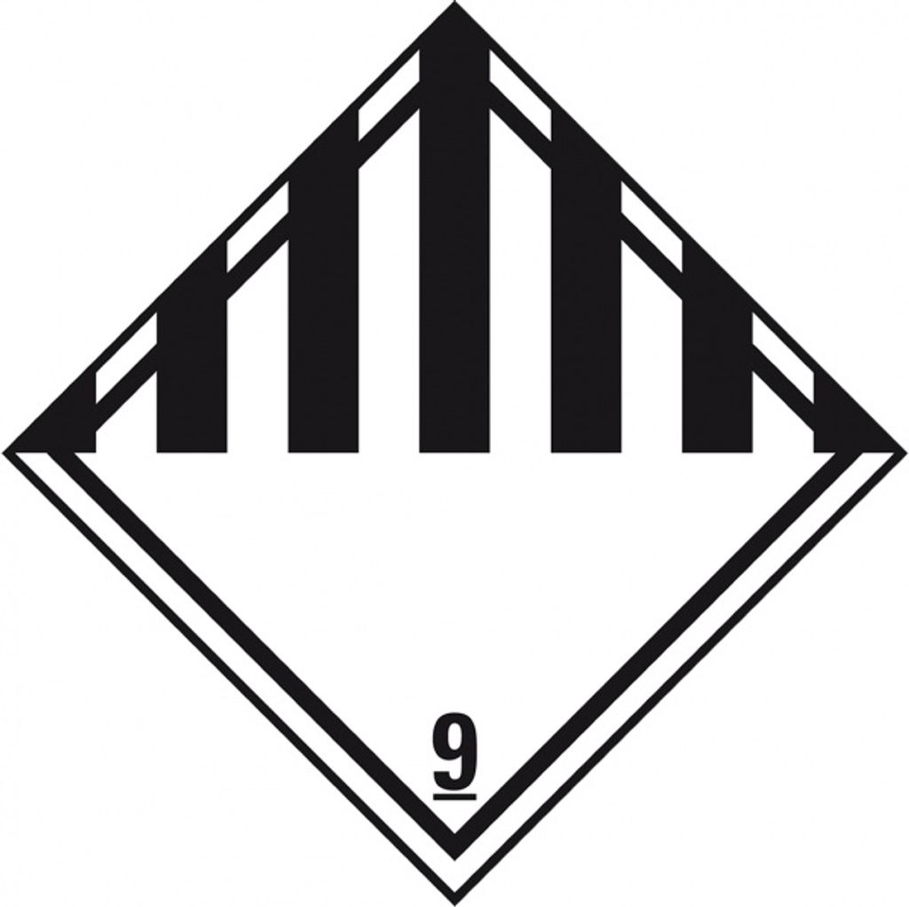 Dreifke Verpackungskennz.Kl.9 Ver.gef.Stoffe, Haftpapier, permanent, 100x100...