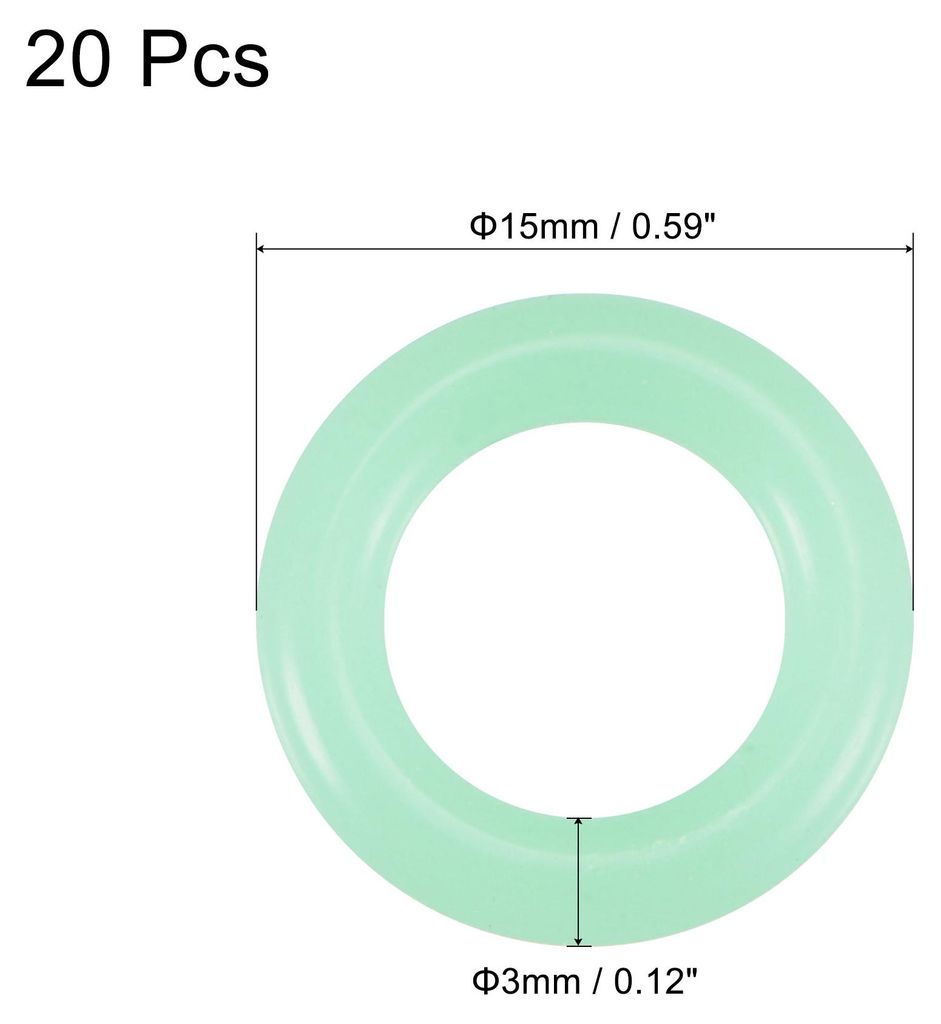 20Stk Zeltstangen Silikon O-Ringe im Dunkeln leuchtend 15mm Au?endurchmesser 3mm Breite Fluoreszierende Campingzelte Nagelzubeh?r Grš¹n