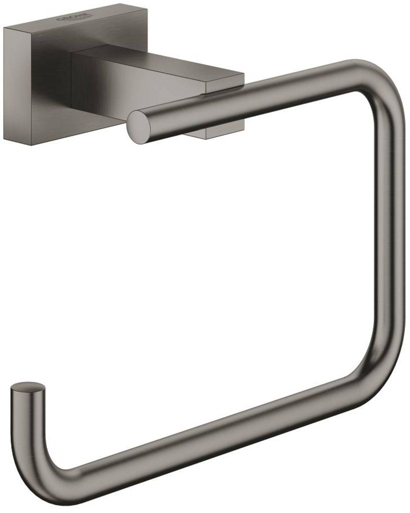 GROHE WC-Papierhalter Essentials Cube ohne Deckel hard graphite gebürstet, 40507AL1