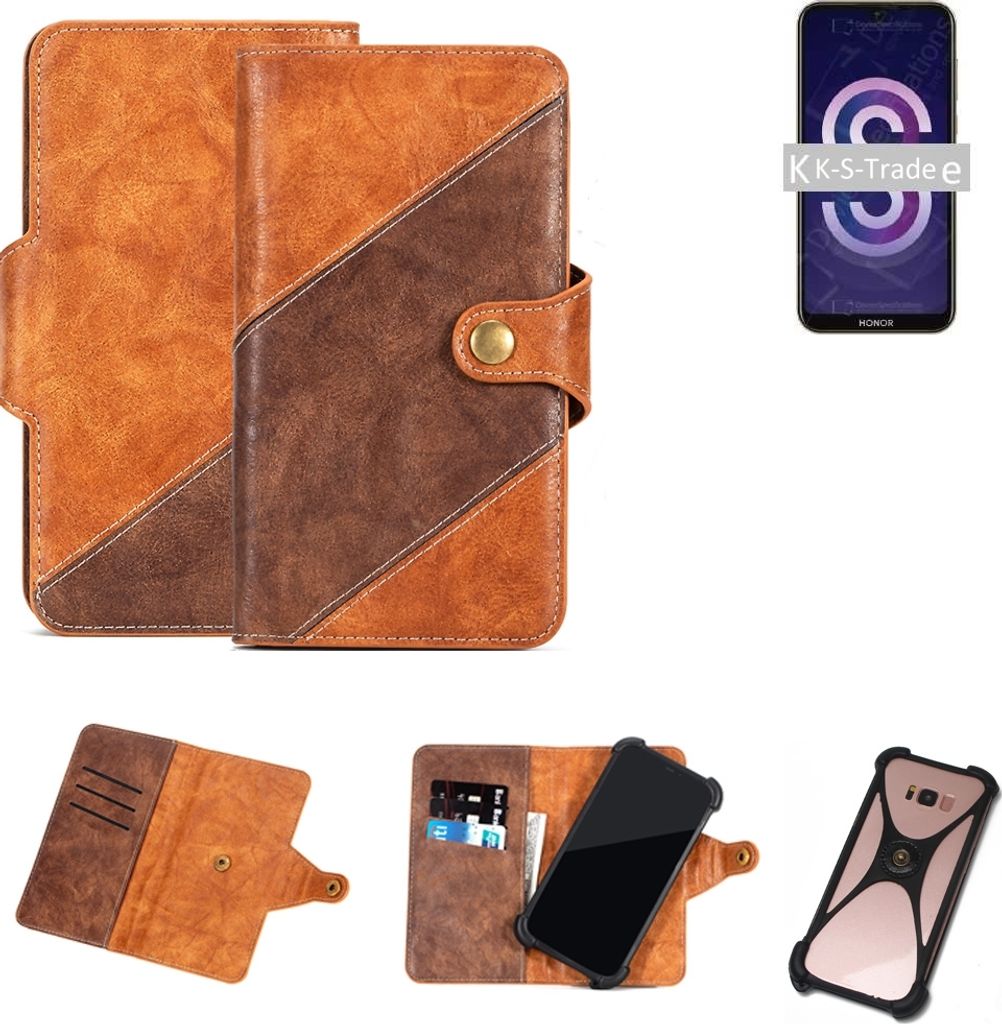 K-S-Trade Handy-Hülle Schutz-Hülle Bookstyle Case Wallet-Case kompatibel mit Xiaomi Redmi Note 6 Pro Handy Cover Bumper Kantenschutz Smartphone
