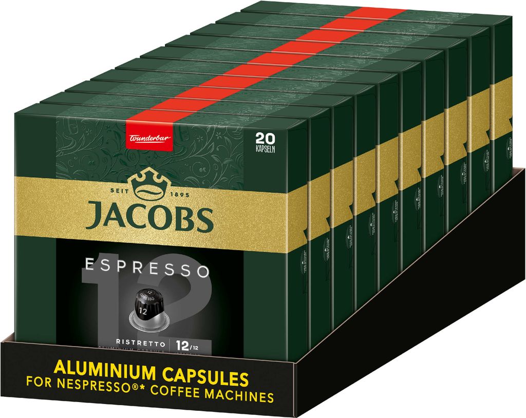 JACOBS Kapseln Espresso Ristretto 200 Nespresso kompatible Kaffeekapseln