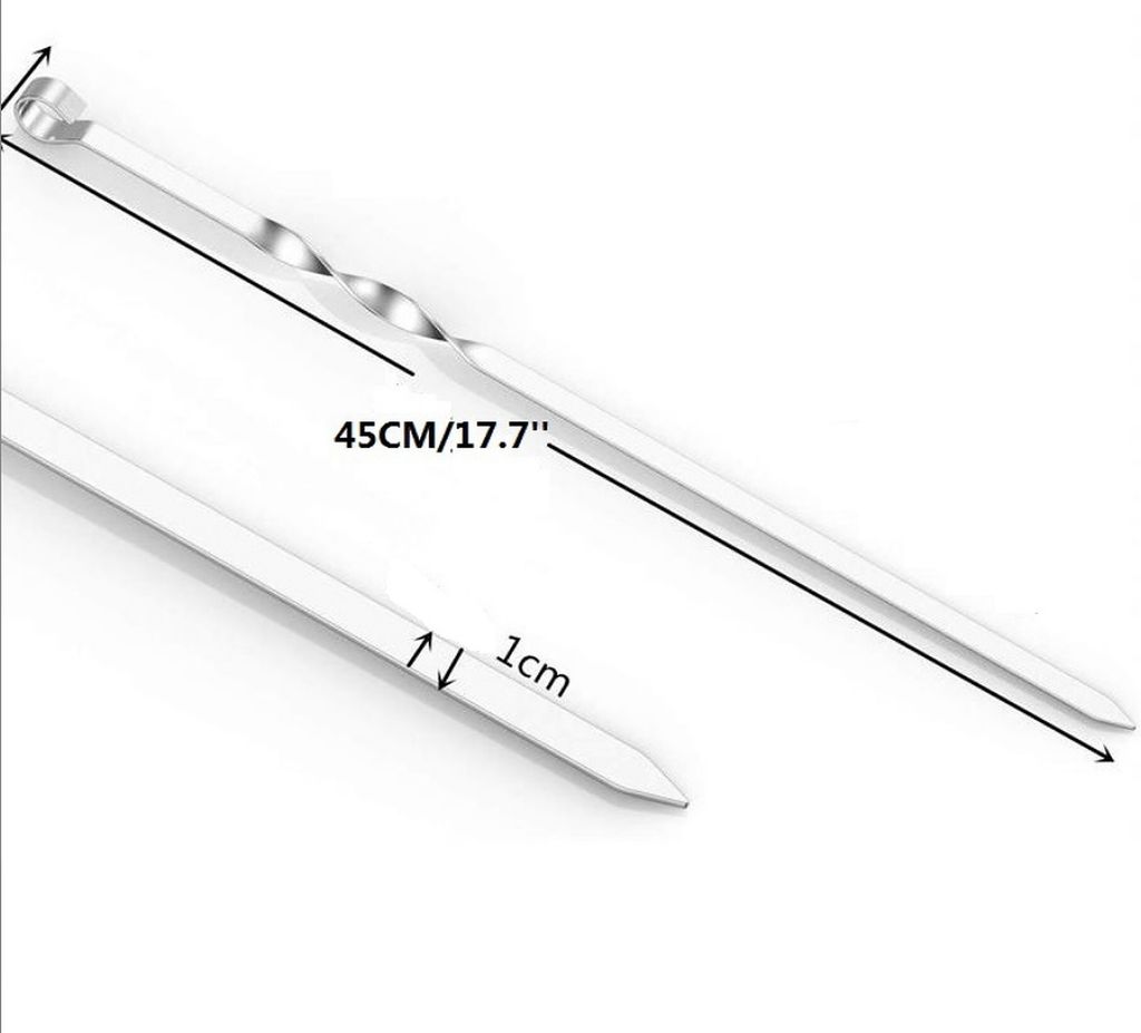 ALLGRILL Flexible Grillspieße 4er Set - Edelstahl Schaschlikspieße Für BBQ