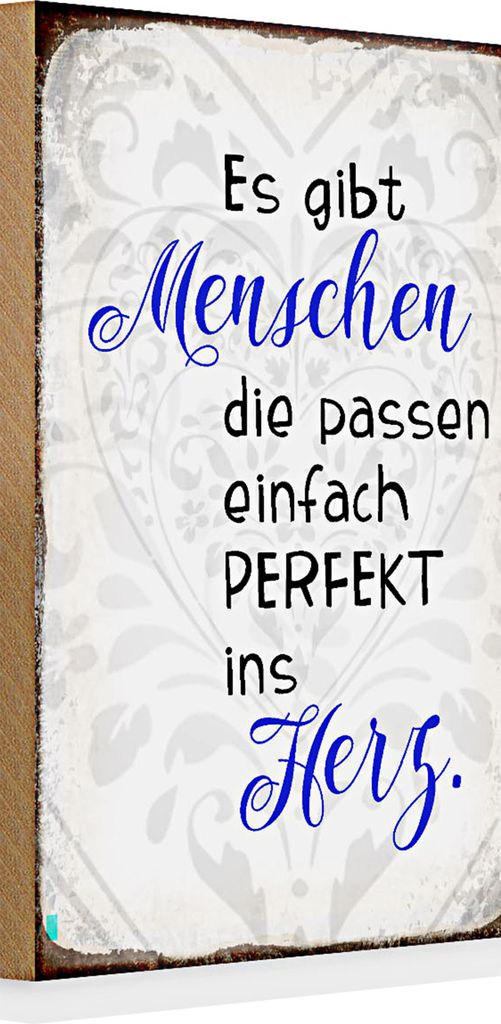 Holzschild Spruch 20x30cm gibt Menschen passen ins Herz
