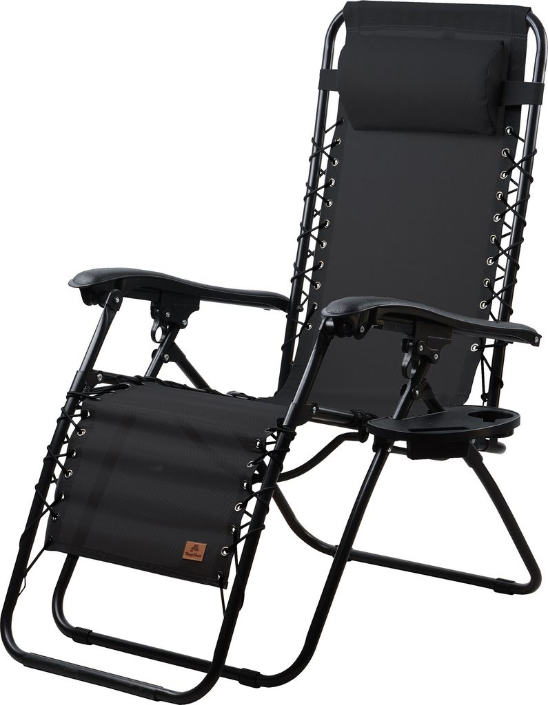 CampFeuer Sonnenliege, Schwarz, Campingliege, Liegestuhl, Produktbild 