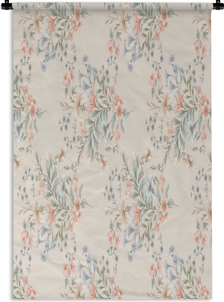 MuchoWow Wandteppich Wandbehang Blumen - Blumenstrauß - Pastell 120x180 cm Tapisserie Dekoration Wandtuch - Schlafzimmer - Dekorationen für das...