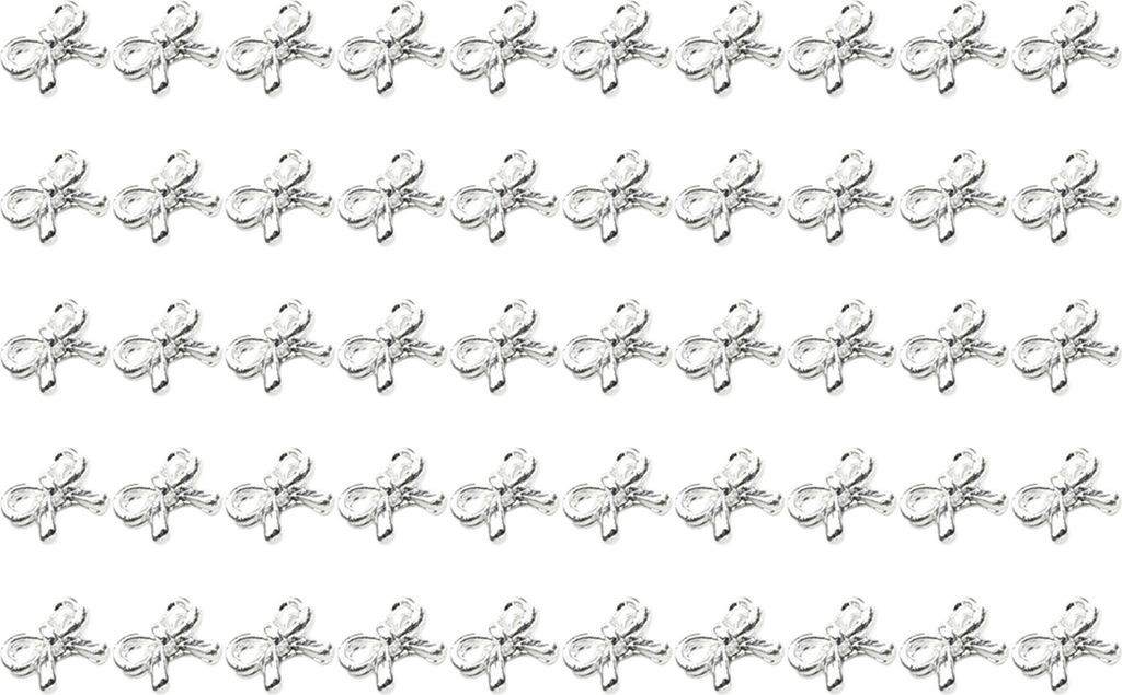 50 Stück DIY Nail Art Dekoration 3D Herz Krone Bogen Totenkopf Ananas Legierung Charms Retro Nail Art Halskette Schmuck Zubehör Maniküre Zubehör
