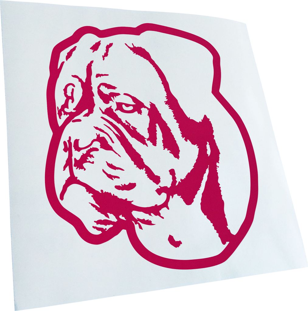 Kiwistar - Autoaufkleber - dogue de bordeaux Hund - Pink - 40x33cm - Aufkleber für Auto, Laptop, Fahrrad, LKW, Motorrad mehrfarbig JDM Decal Racing
