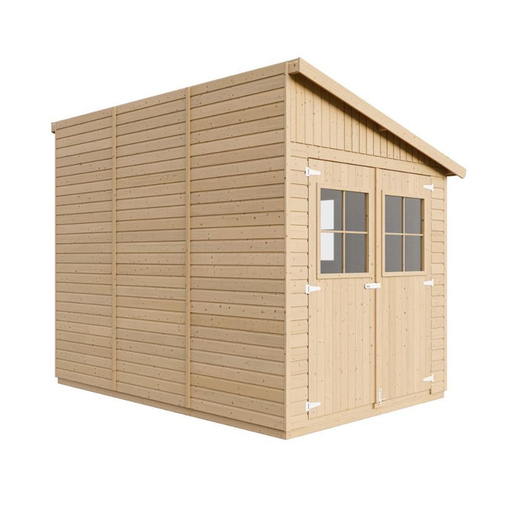 Abri de jardin en bois (avec paroi latérale) - débarras Image du produit 