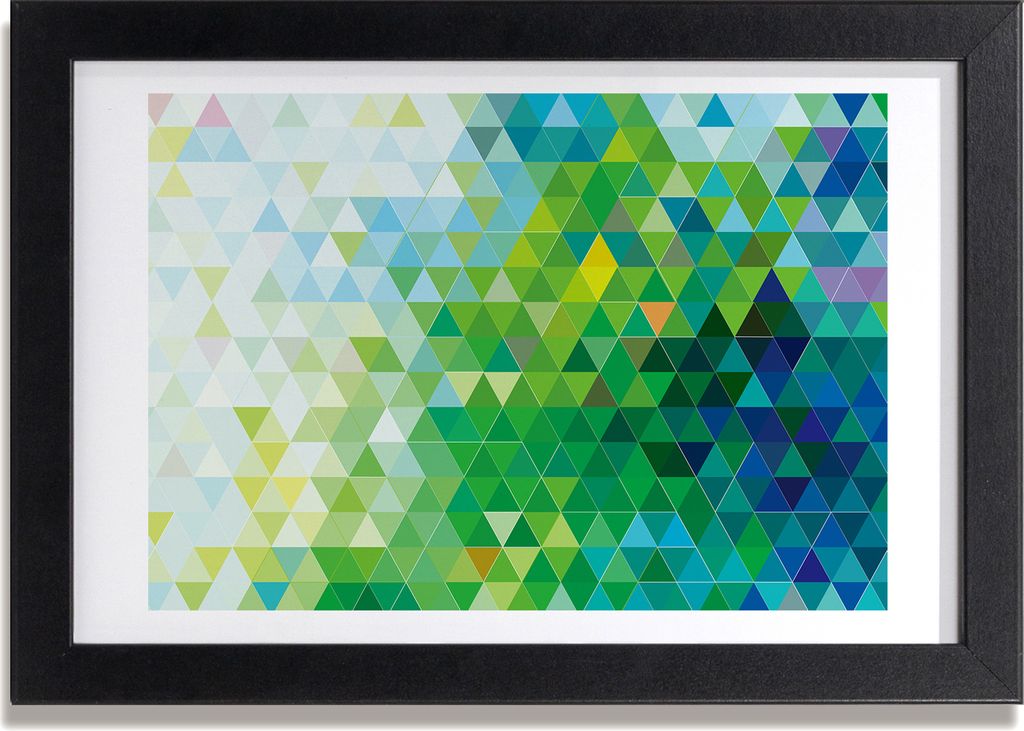 Bild 30x20 MDF-Rahmen, Wandkunst Abstraction Dreiecke