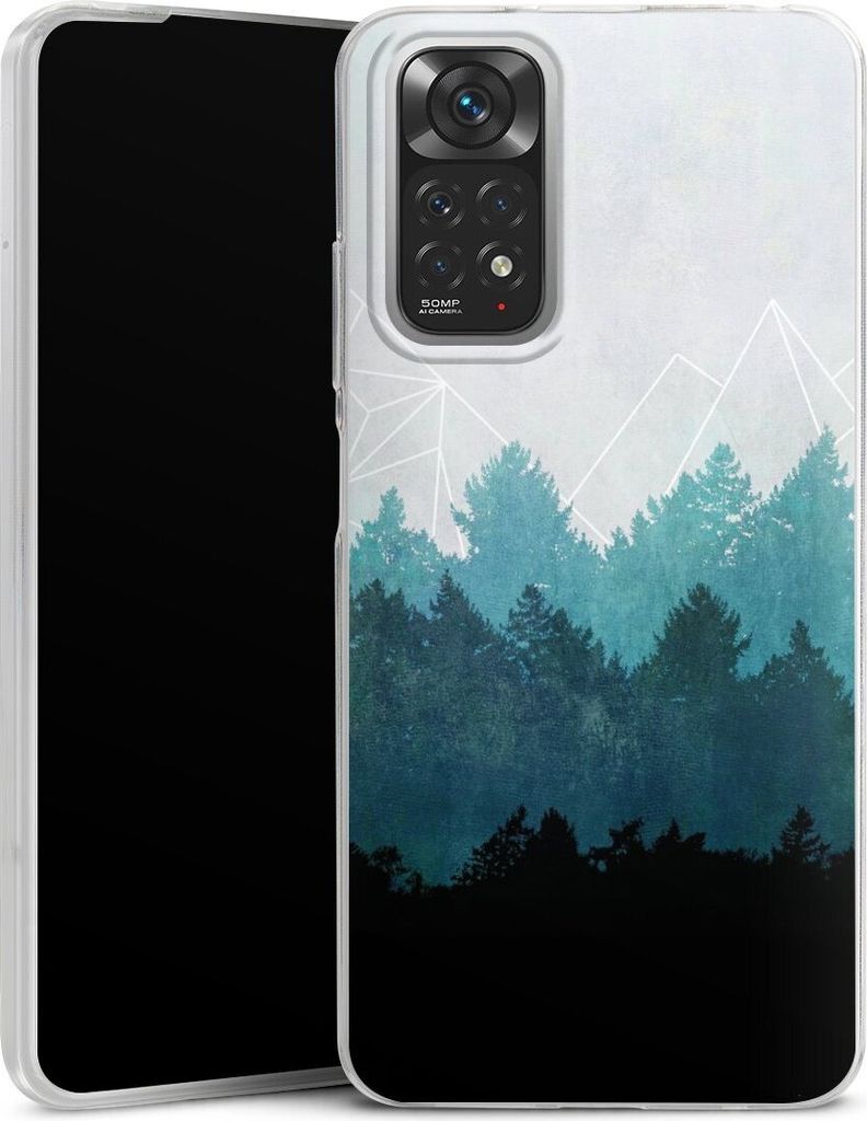 DeinDesign Slim Hülle für Xiaomi Redmi Note 11 4G Silikon Case Ultra Dünn Handyhülle Abstrakt Baum Wald