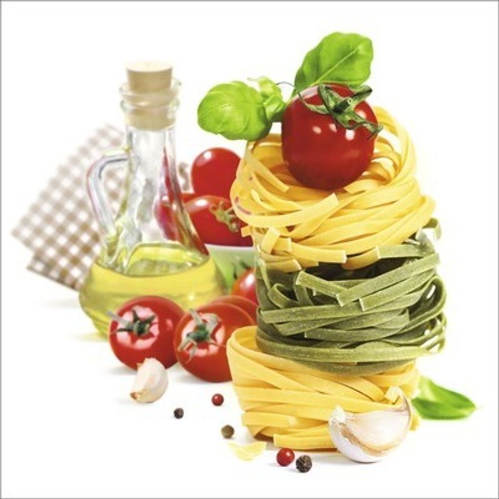 Glasbild Pasta Variation II 30x30 cm