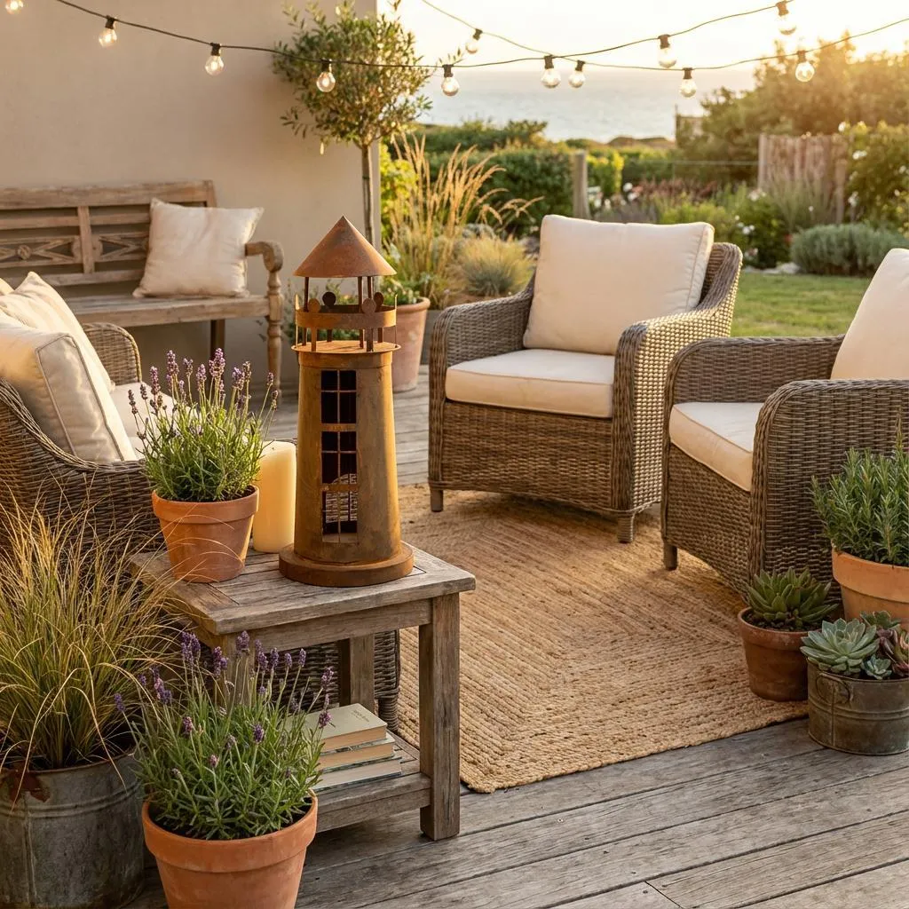 Lanterne de jardin design Corten avec éclairage LED étanche IP65 rustique - 11