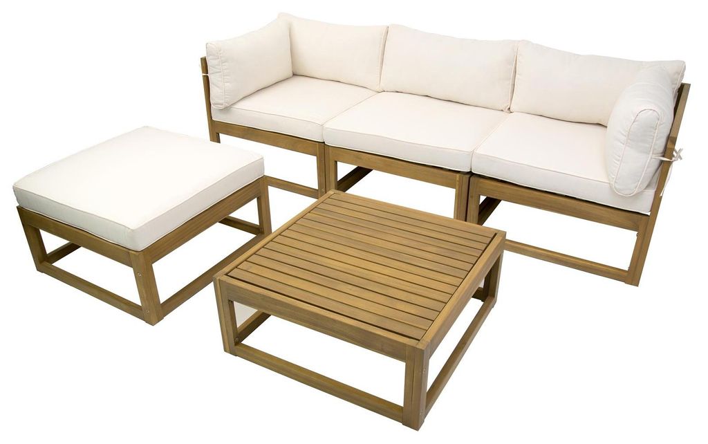Green Spirit Lounge-Set Karmoy modular Akazienholz 4 Personen