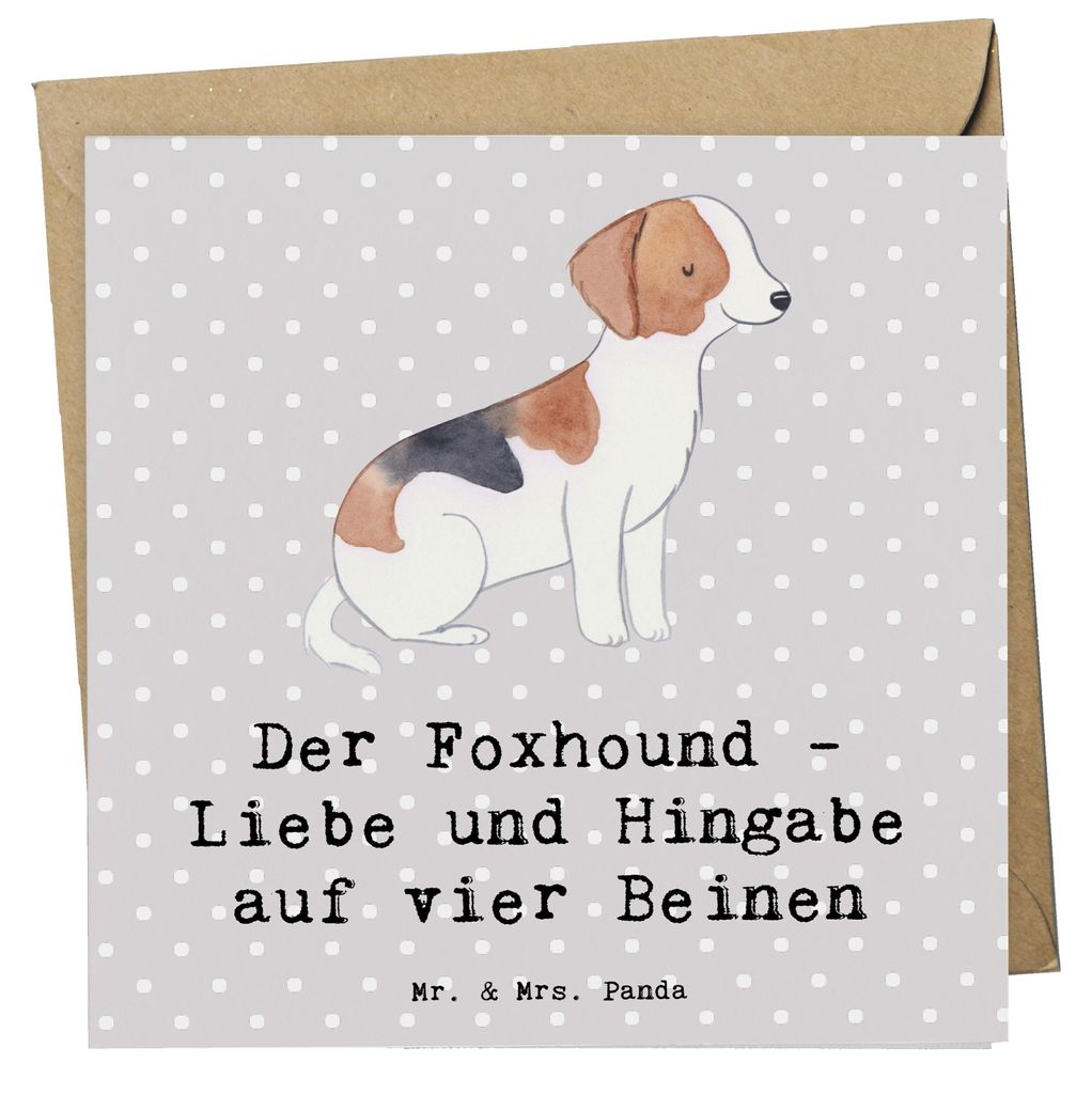 Mr. & Mrs. Panda doppelkarte Liebevoller Foxhound - Grau Pastell - Geschenk, Bewegung, anlasskarte, Jagdhund, Hunderassen Charakter, Hund, Glückwu...