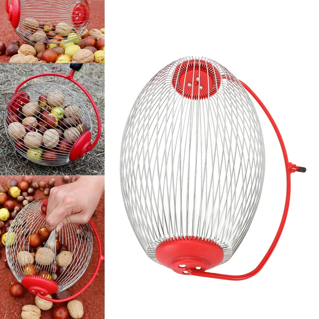 Ramasseur de noix en fil d'acier inoxydable durable format large L