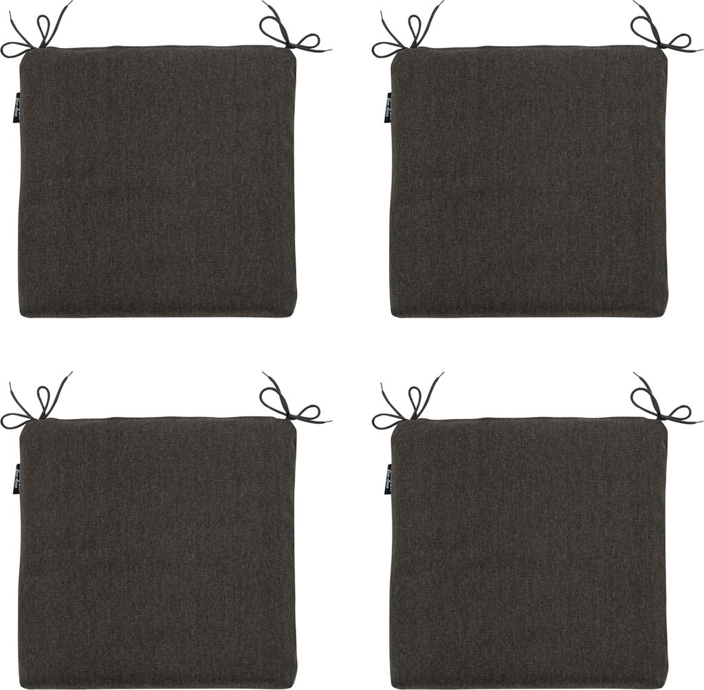 Madison – Sitzkissen, dunkelgraues Canvas Eco+ – Ca. 40x40 cm - 4er-Set