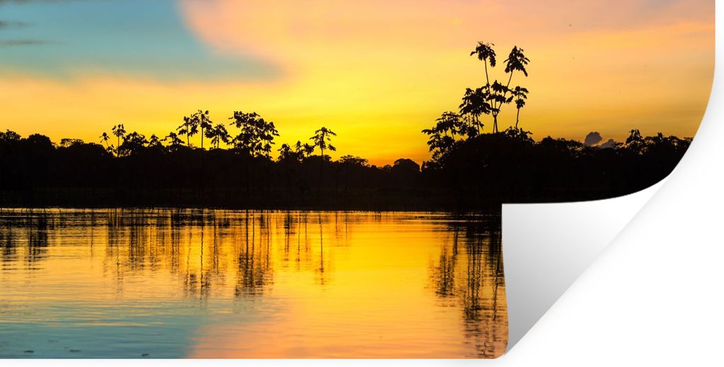 MuchoWow Wandtattoo Wandsticker Wandaufkleber Wasser - Natur - Sommer - Himmel 160x80 cm Selbstklebend und Repositionierbar - Sticker - Dekorfolie