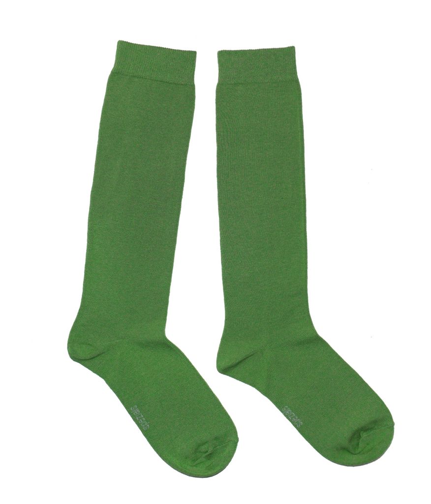 Damen Kniestrümpfe Einfarbig Natur Grasgrün Größe 35-38 Produktbild 