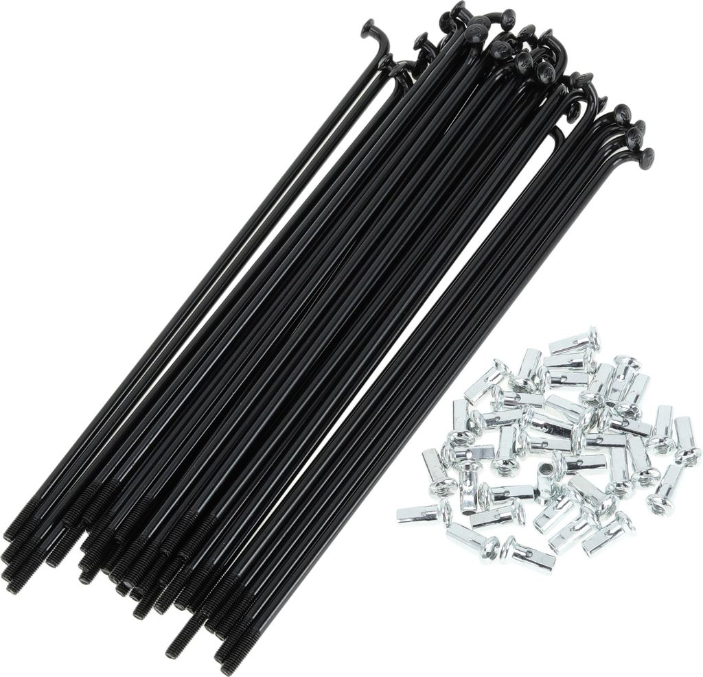 1 Satz Universal-Fahrradspeichen 12G 143mm Länge Fahrradrad Speichen Nippel Schwarz Kohlenstoffstahl