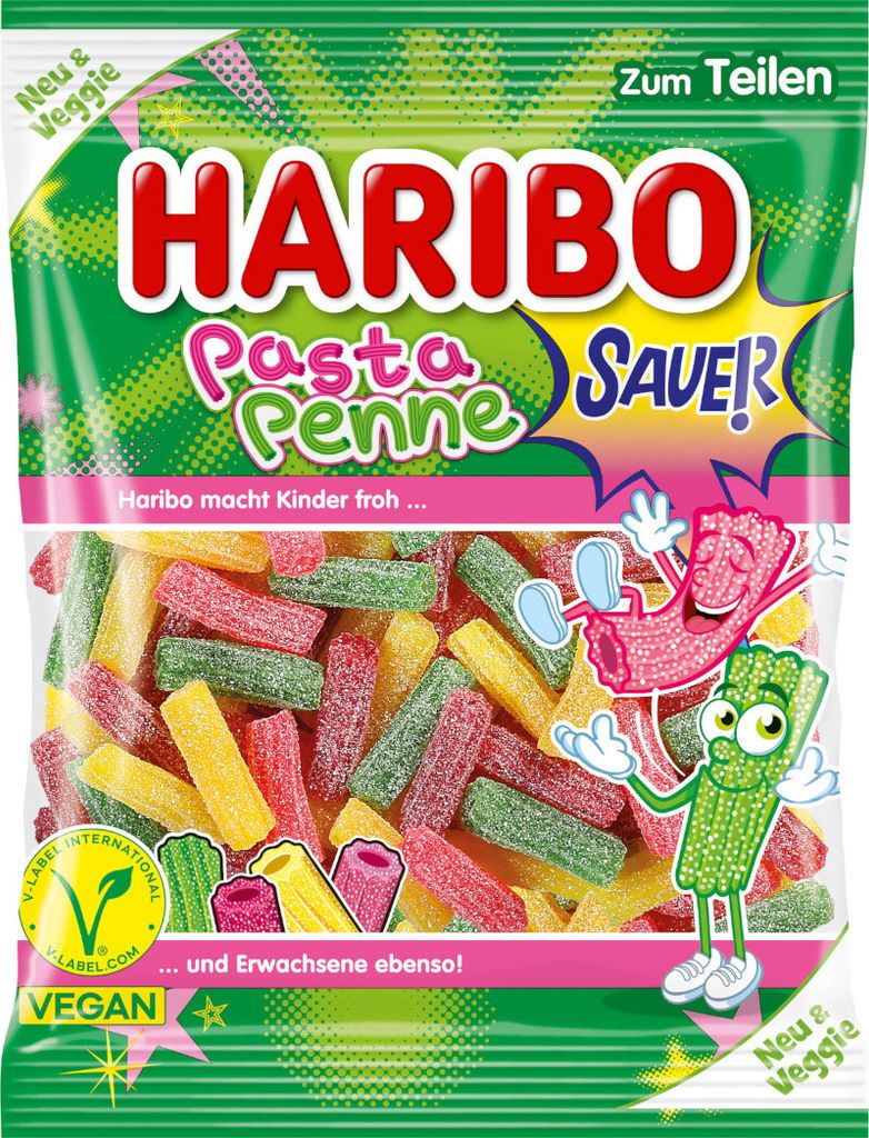 Haribo Pasta Penne Sauer Fruchtgummi erfrischender Geschmack 160g