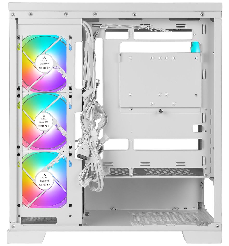 Azza Cove, Midi Tower, PC, Schwarz, ATX, ITX, Micro-ITX, Gehärtetes Glas, Multi