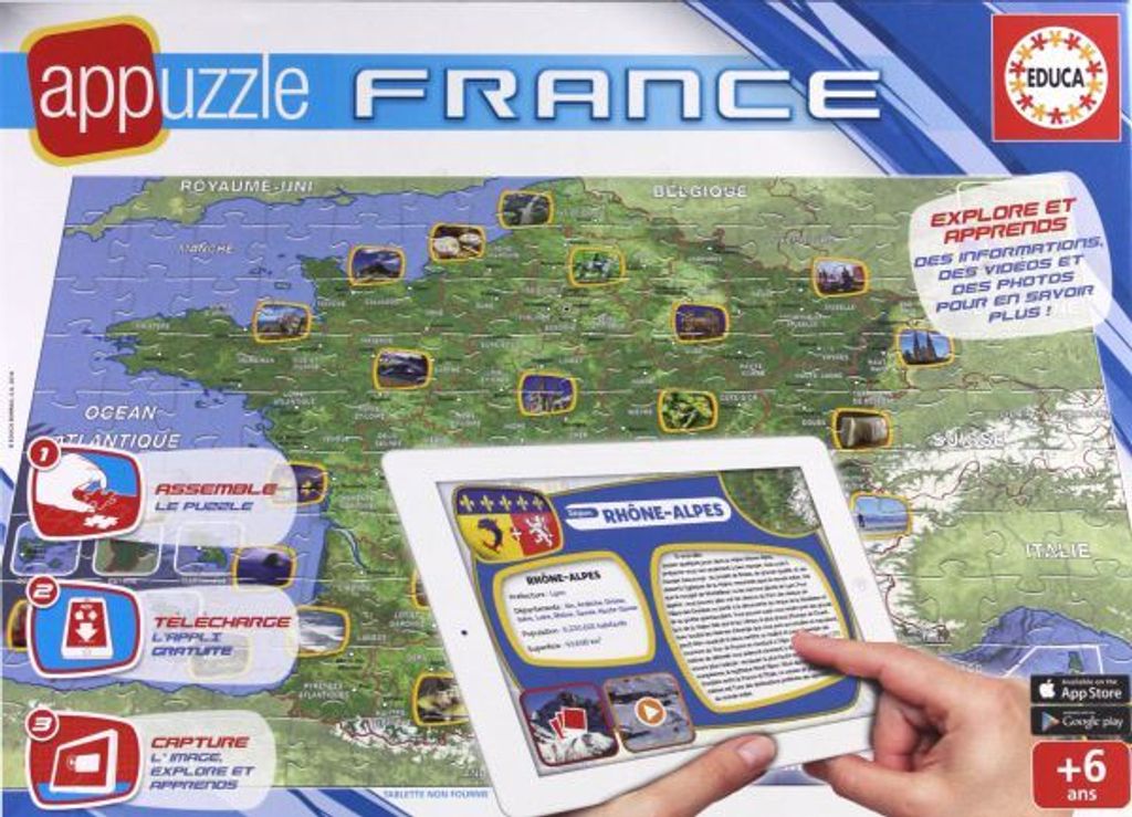 EDUCA 150EL,Puzzle Mapa z Aplik, Francja