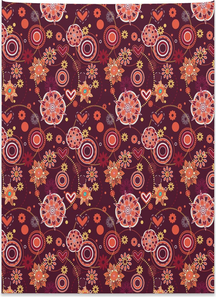 Abakuhaus Rot und Braun Wandteppich, Vintage Laub aus Weiches Mikrofaser Stoff Kein Verblassen Klare Farben Waschbar, 110 x 150 cm, Orange Kastanie...