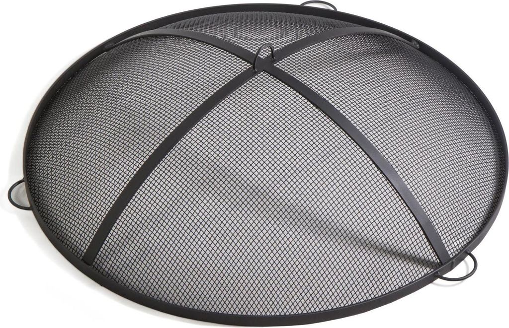 Funkenfang Feuerschale rund Ø 59 cm Stahl schwarz für Feuerstellen