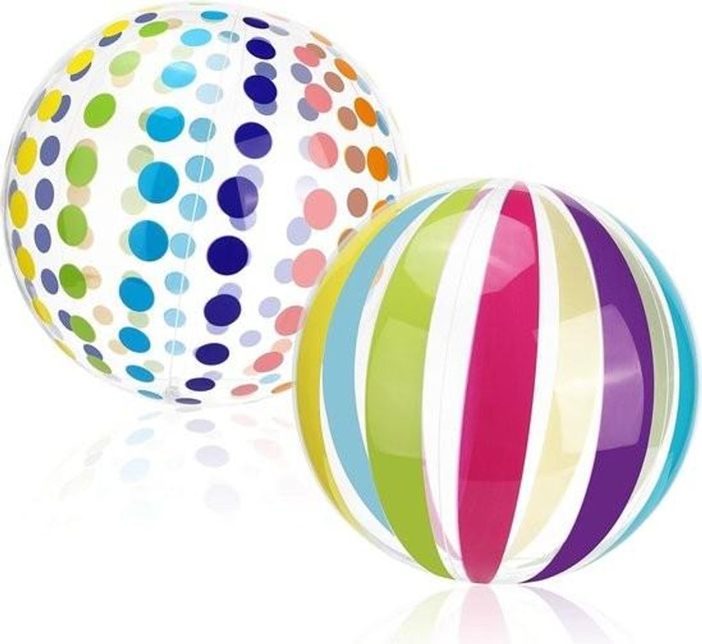 Wasserspielzeug – Aufblasbares Poolspielzeug – Strandball – Aufblasbarer Wasserball – 2er-Pack – Bunt gestreifter Wasserball – 40 cm St...