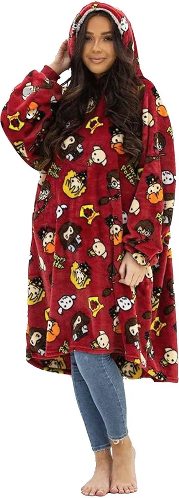 Harry Potter Hoodie de Couverture TC307 Polaire Sherpa Rouge Taille Unique