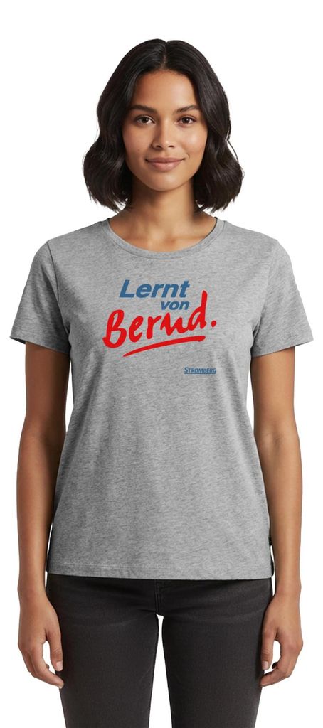 Spreadshirt Stromberg Mit Spruch Lernt von Bernd Frauen Premium T-Shirt, XXL, Grau meliert