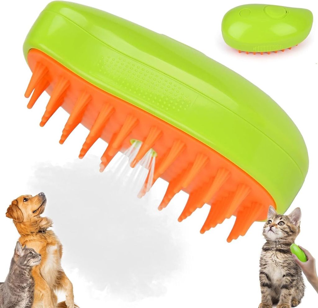 Steamy Cat Brush, 3-in-1-Dampfbürste für Katzen Katzenbürste mit Dampf Hundebürste Haustierbürste Haustier Bürsten Selbstreinigende Zupfbürs...