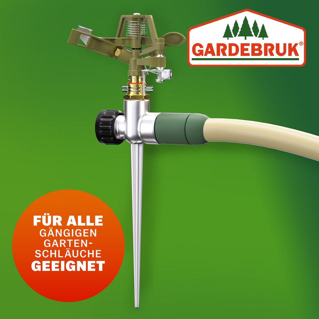 GARDEBRUK® Sprinkler 2er Set Erdspieß Sprengweite bis 24m Produktbild 8